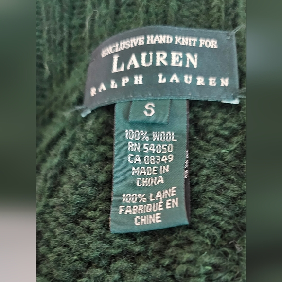 Lauren Ralph Lauren Deep Rich Green  Cardigan Sweater Generous Small P2P 23" - Picture 11 of 11